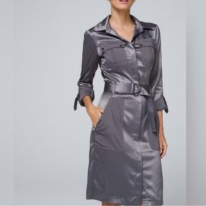 PRE-OWNED - WHBM Satin Shirt Dress - Size 2
